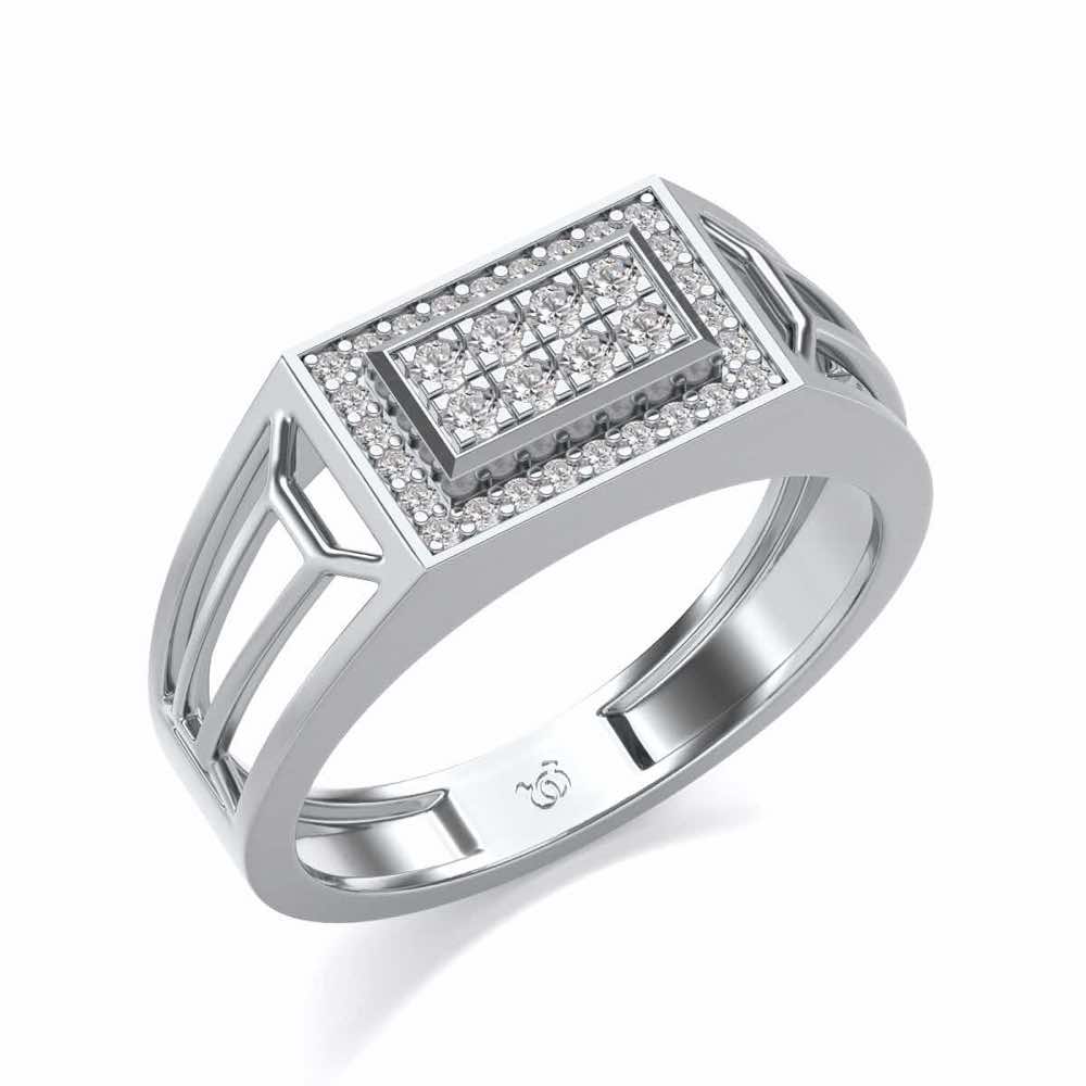 Regalius Silver Ring For Men - White Gold - Image 1
