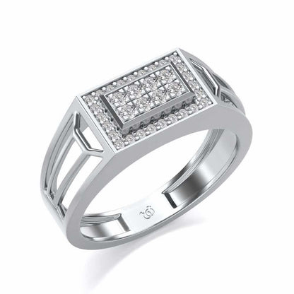 Regalius Silver Ring For Men - White Gold - Image 1