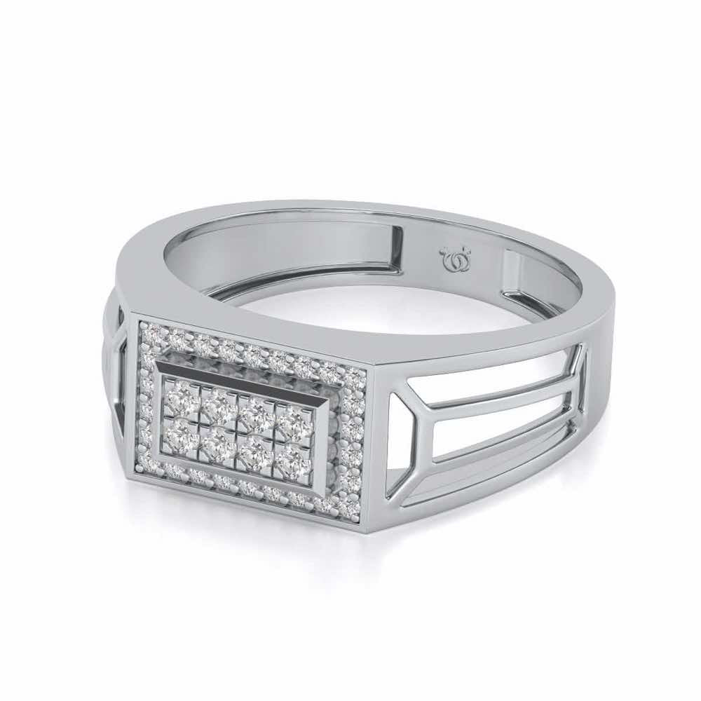 Regalius Silver Ring For Men - White Gold - Image 2