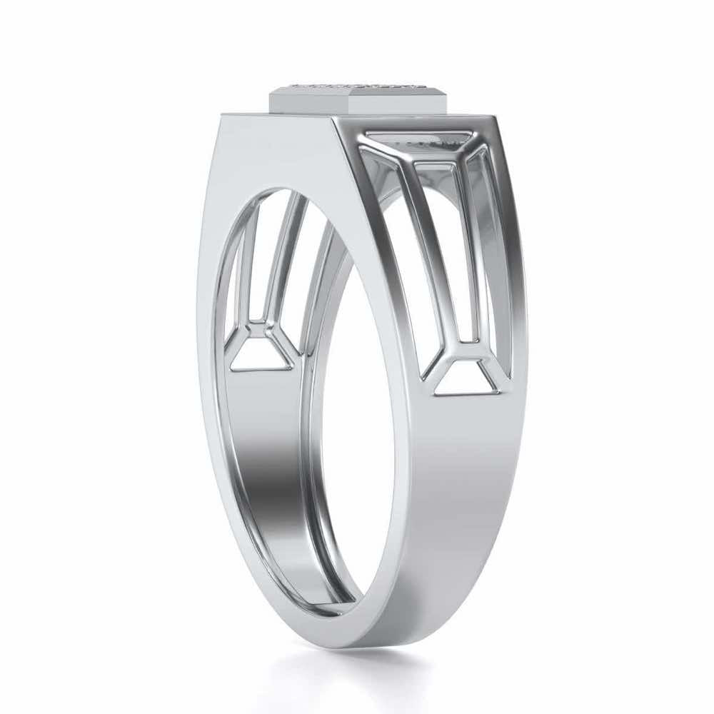 Regalius Silver Ring For Men - White Gold - Image 3