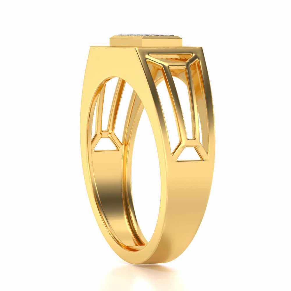 Regalius Silver Ring For Men - Yellow Gold - Image 3