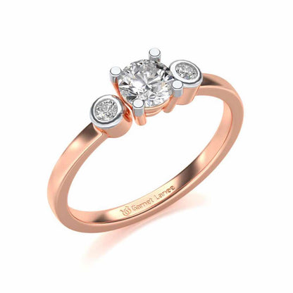 Regent Solitaire Silver Ring - Rose Gold - Image 1