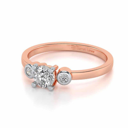 Regent Solitaire Silver Ring - Rose Gold - Image 2