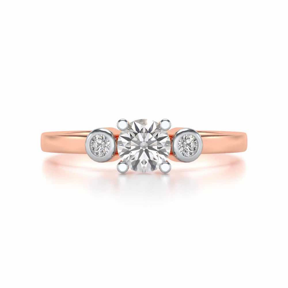 Regent Solitaire Silver Ring - Rose Gold - Image 4
