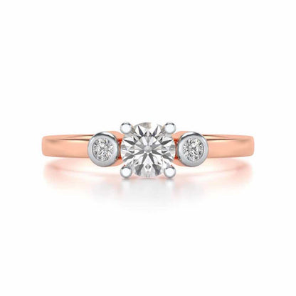 Regent Solitaire Silver Ring - Rose Gold - Image 4