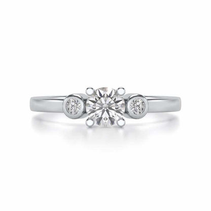 Regent Solitaire Silver Ring - White Gold - Image 4