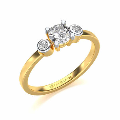 Regent Solitaire Silver Ring - Yellow Gold - Image 1