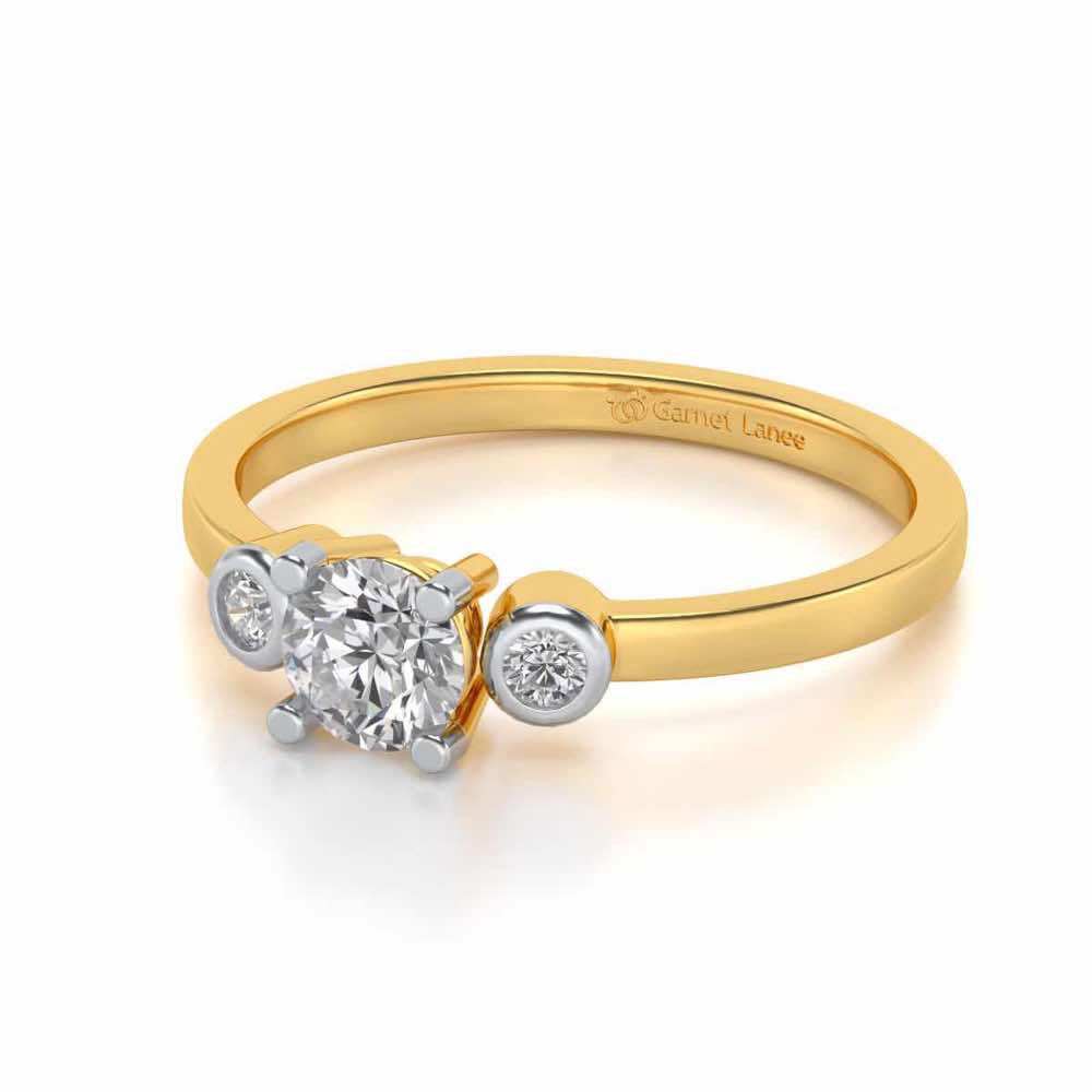 Regent Solitaire Silver Ring - Yellow Gold - Image 2