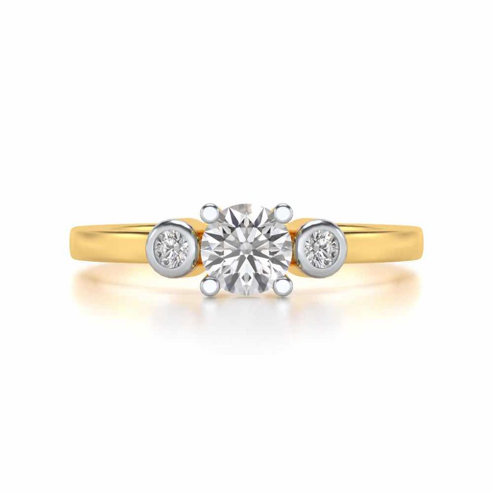 Regent Solitaire Silver Ring - Yellow Gold - Image 4