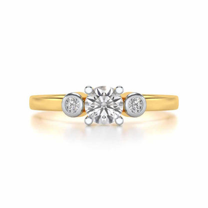 Regent Solitaire Silver Ring - Yellow Gold - Image 4