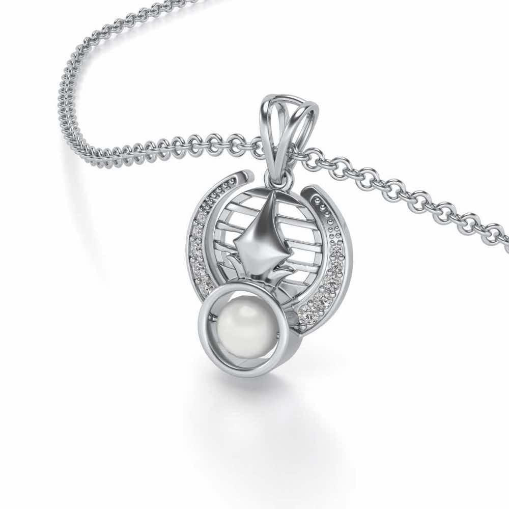 Regulus Silver Pendant - White Gold - Image 2