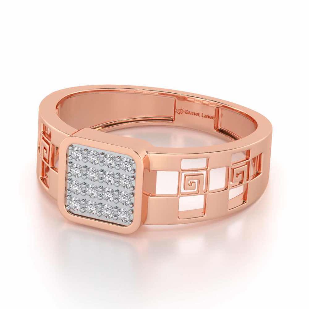 Rejoicing Silver Ring For Men - Rose Gold - Image 2