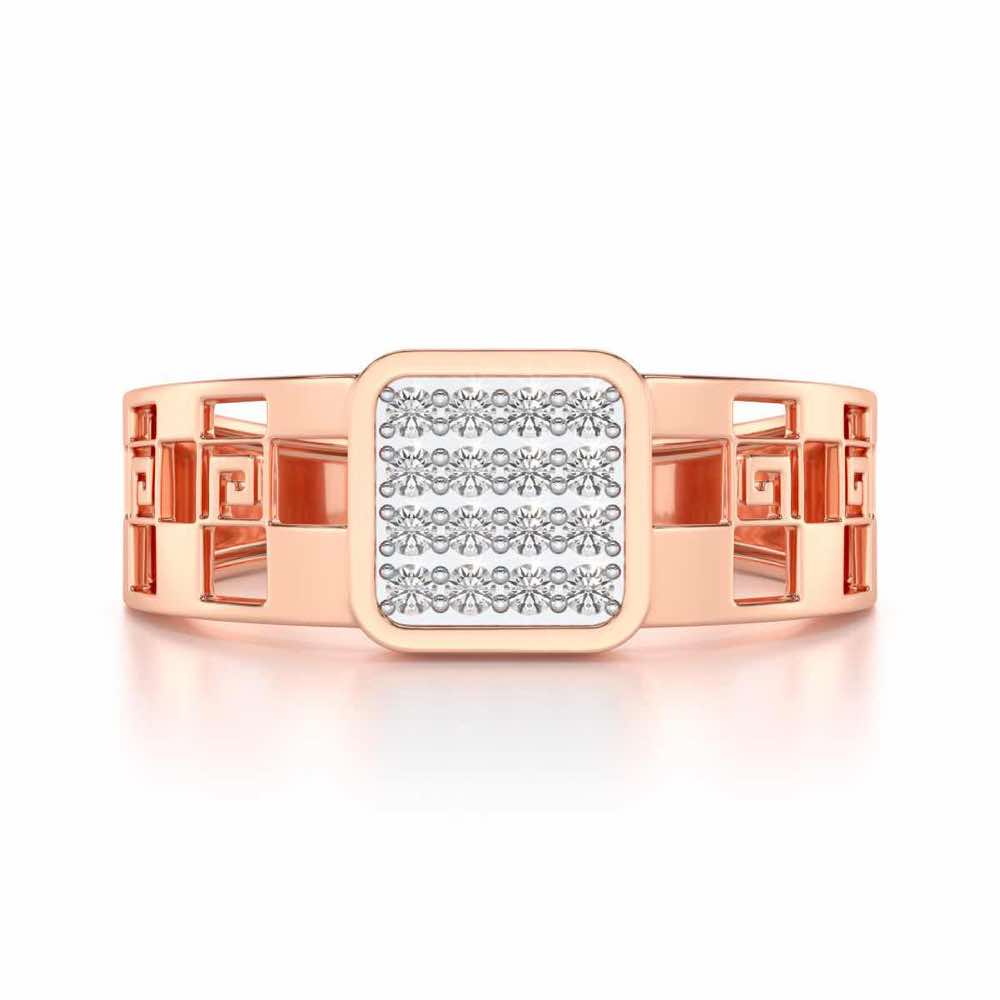 Rejoicing Silver Ring For Men - Rose Gold - Image 4