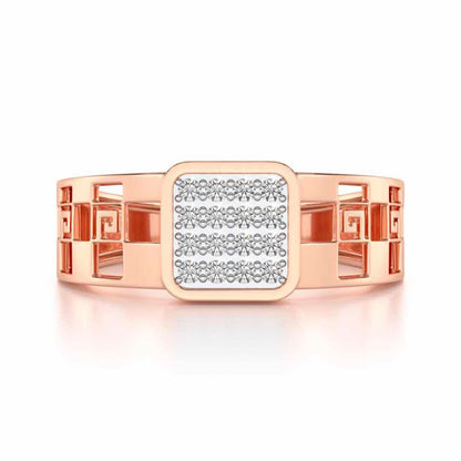 Rejoicing Silver Ring For Men - Rose Gold - Image 4