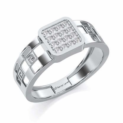 Rejoicing Silver Ring For Men - White Gold - Image 1