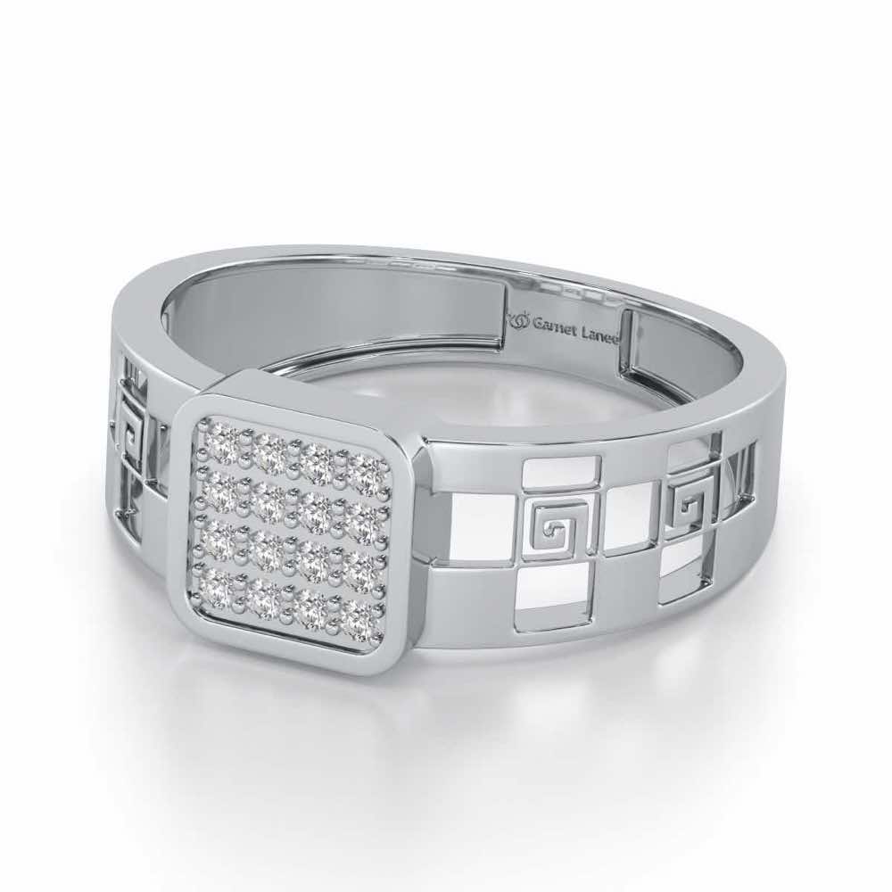 Rejoicing Silver Ring For Men - White Gold - Image 2