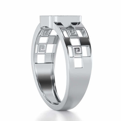 Rejoicing Silver Ring For Men - White Gold - Image 3