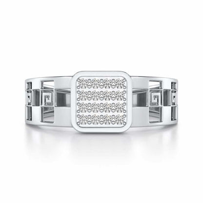 Rejoicing Silver Ring For Men - White Gold - Image 4