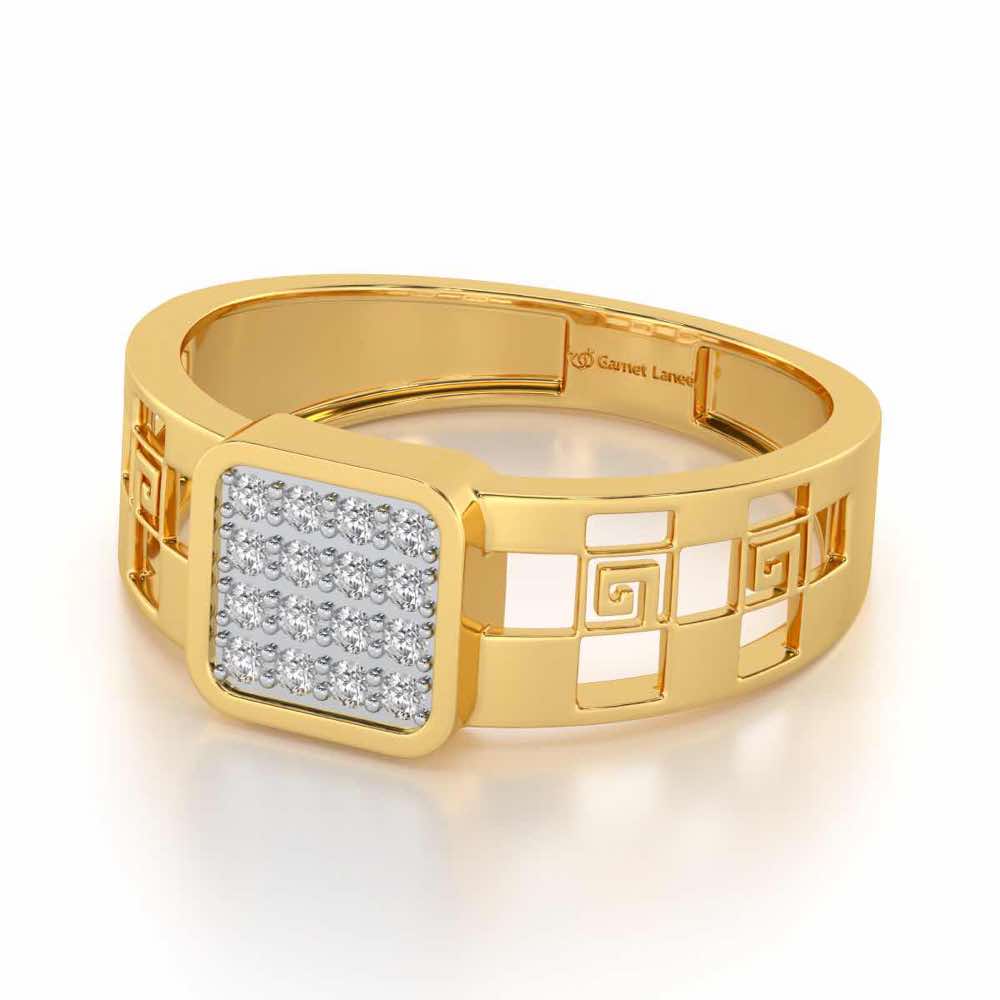 Rejoicing Silver Ring For Men - Yellow Gold - Image 2