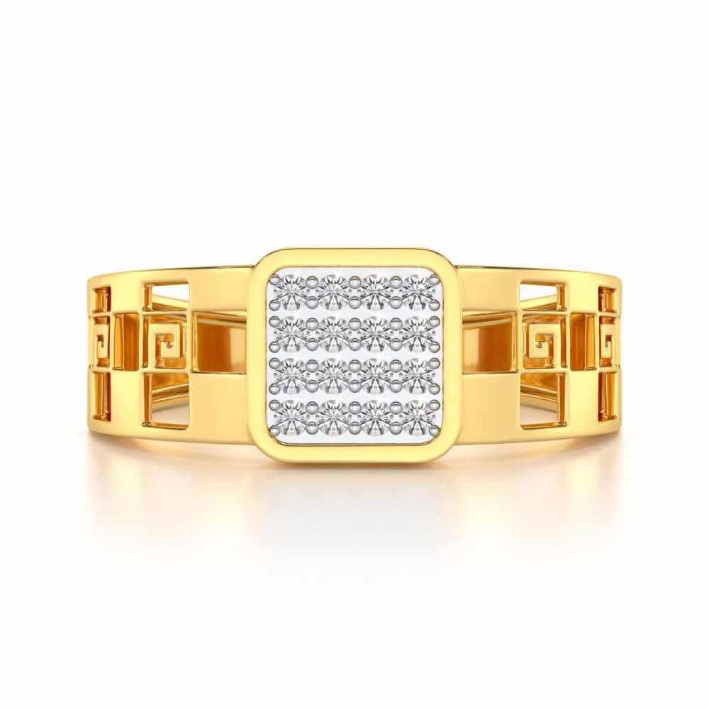 Rejoicing Silver Ring For Men - Yellow Gold - Image 4