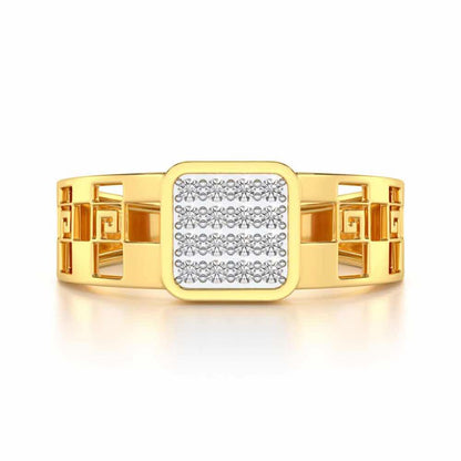Rejoicing Silver Ring For Men - Yellow Gold - Image 4