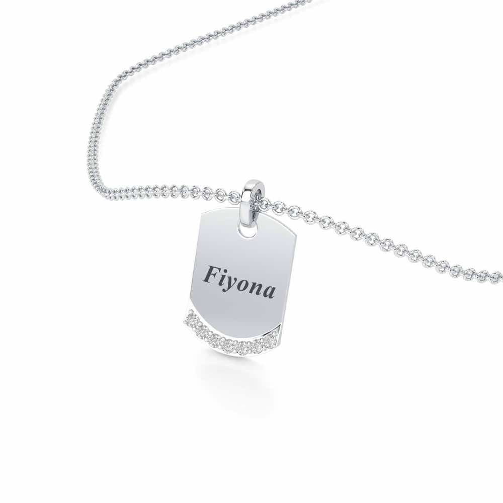 Reside Here Silver Pendant - White Gold - Image 2