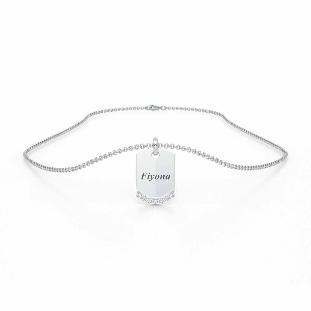 Reside Here Silver Pendant - White Gold - Image 3