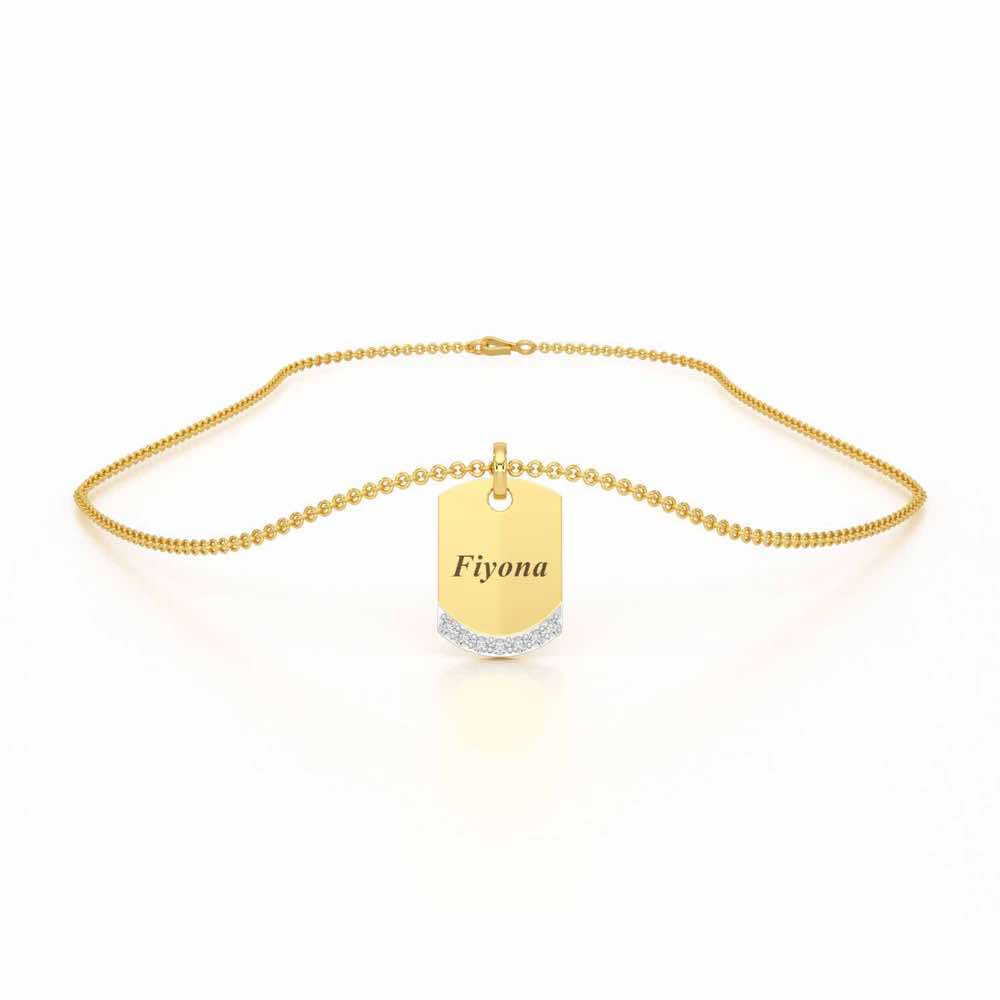 Reside Here Silver Pendant - Yellow Gold - Image 3