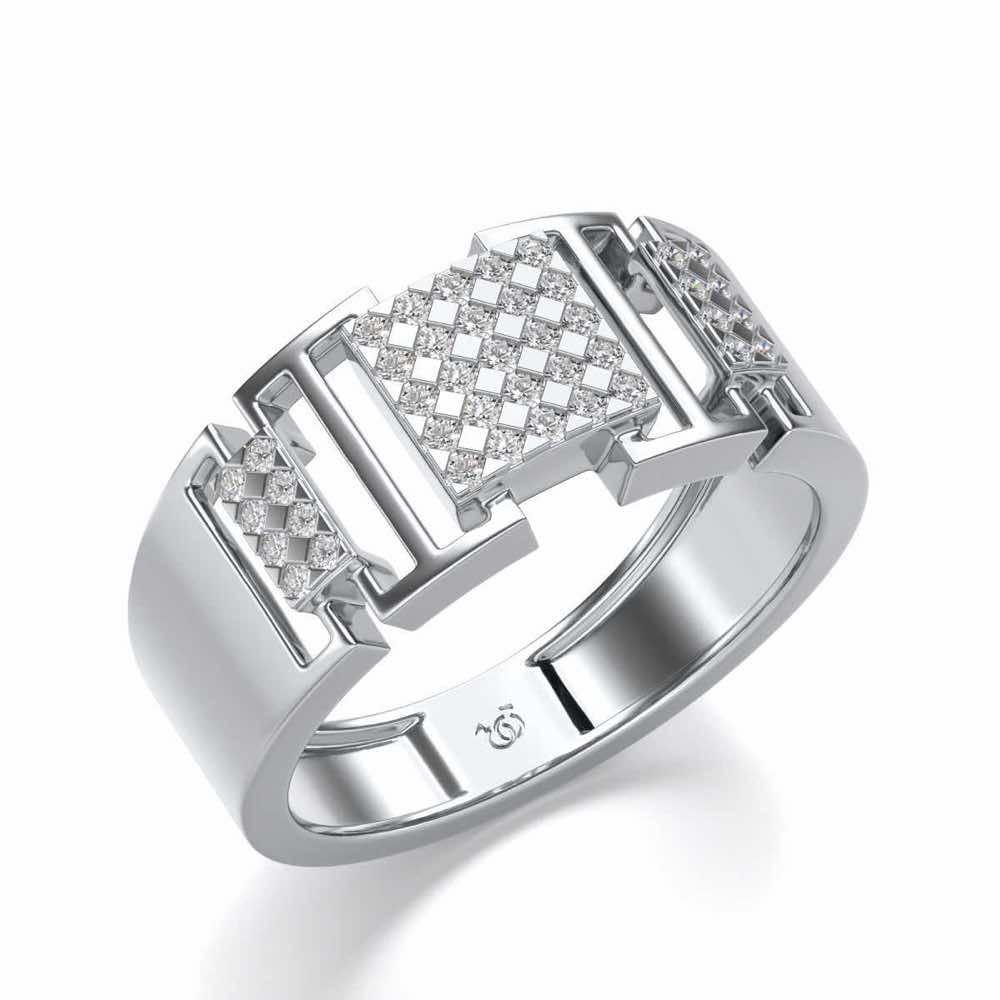 Respectful Silver Ring For Men - White Gold - Image 1