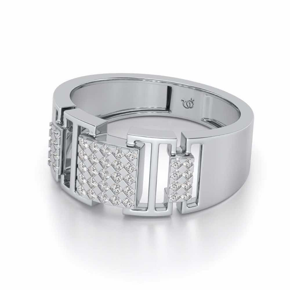 Respectful Silver Ring For Men - White Gold - Image 2