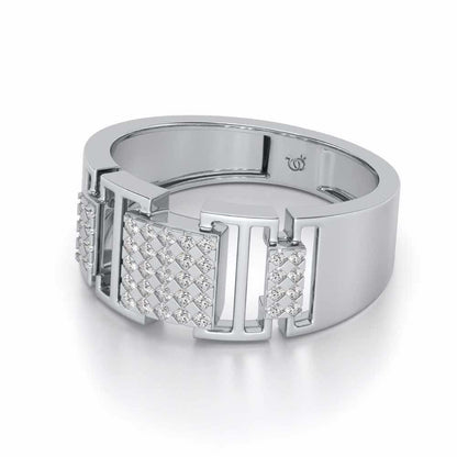 Respectful Silver Ring For Men - White Gold - Image 2