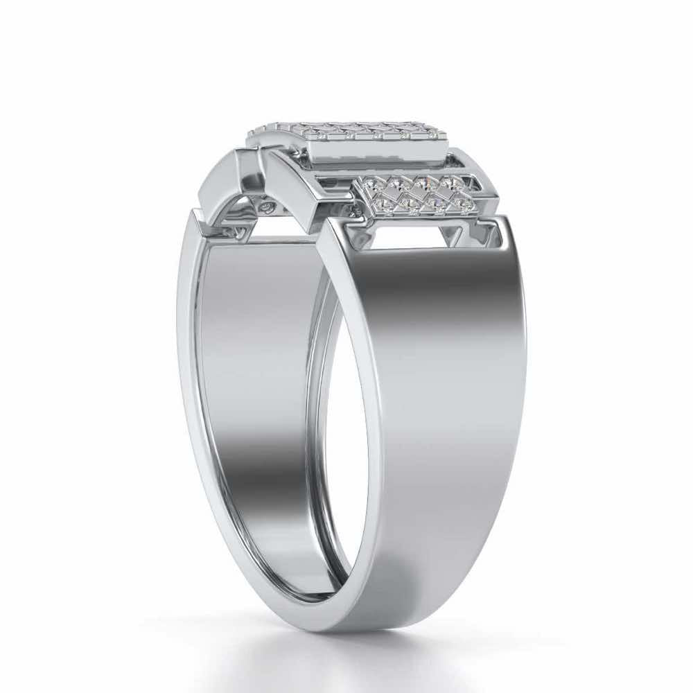 Respectful Silver Ring For Men - White Gold - Image 3