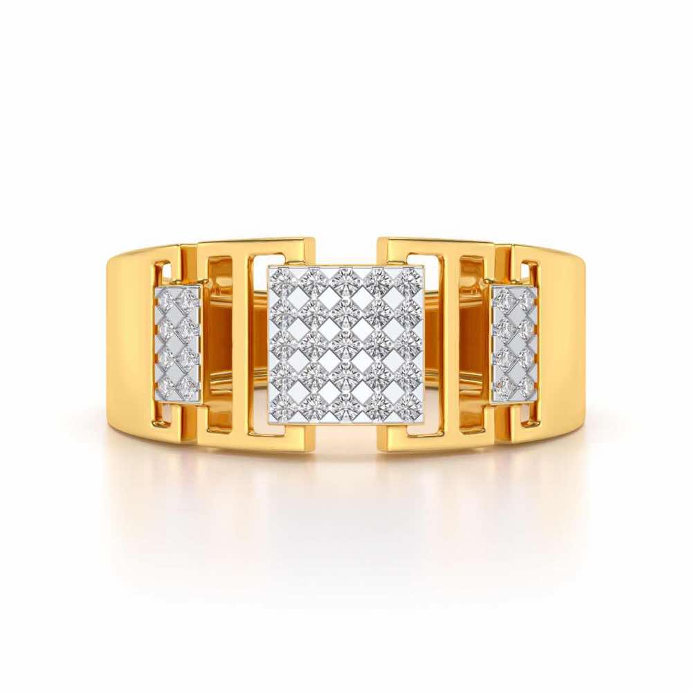 Respectful Silver Ring For Men - Yellow Gold - Image 4