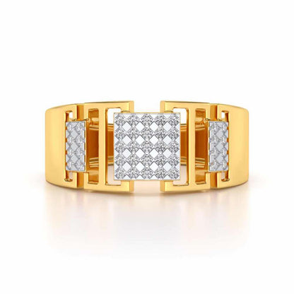 Respectful Silver Ring For Men - Yellow Gold - Image 4