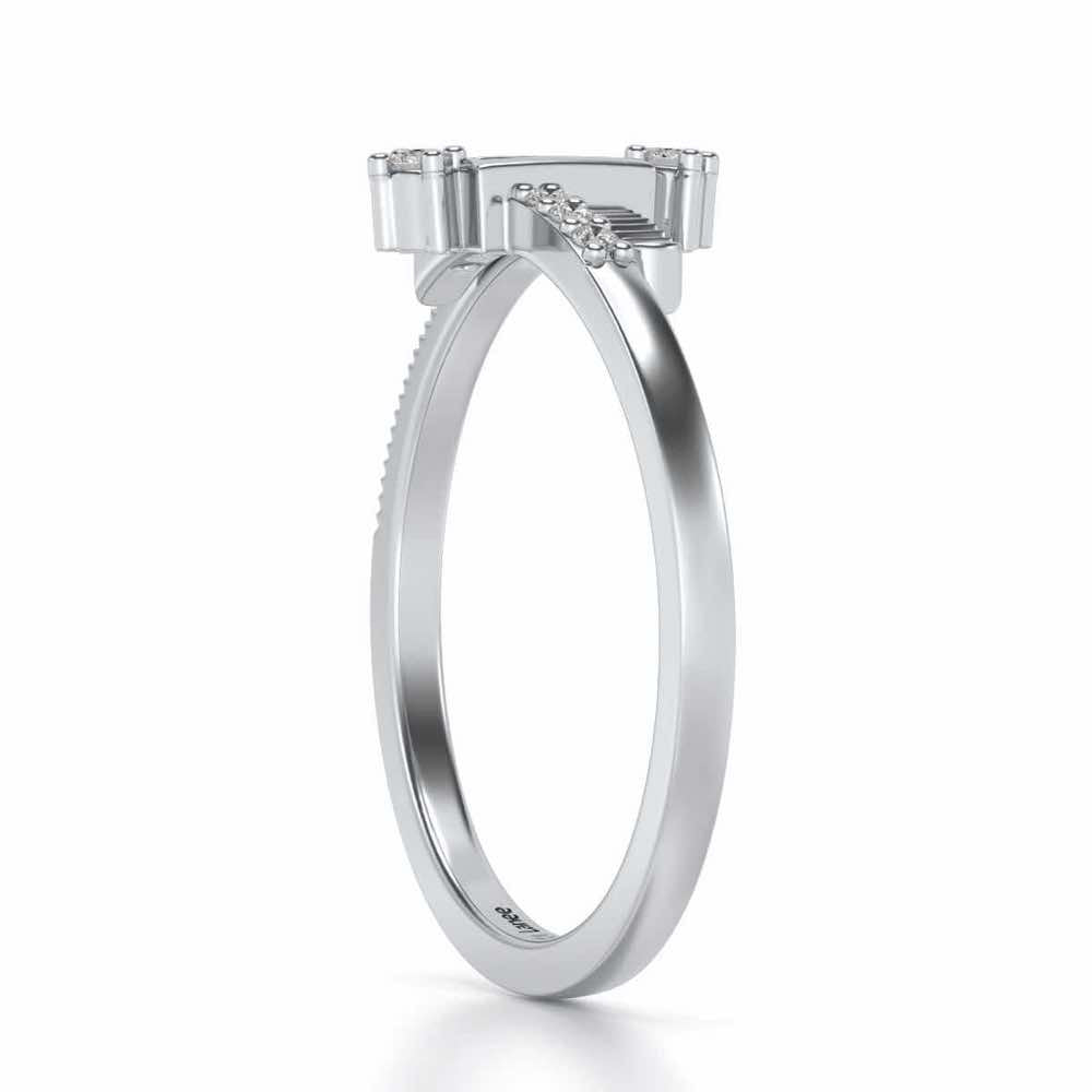 Retro Style Silver Ring - White Gold - Image 3