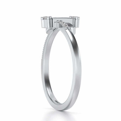 Retro Style Silver Ring - White Gold - Image 3