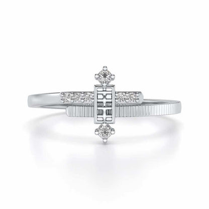 Retro Style Silver Ring - White Gold - Image 4