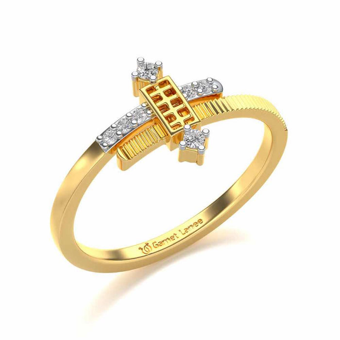 Retro Style Silver Ring - Yellow Gold - Image 1