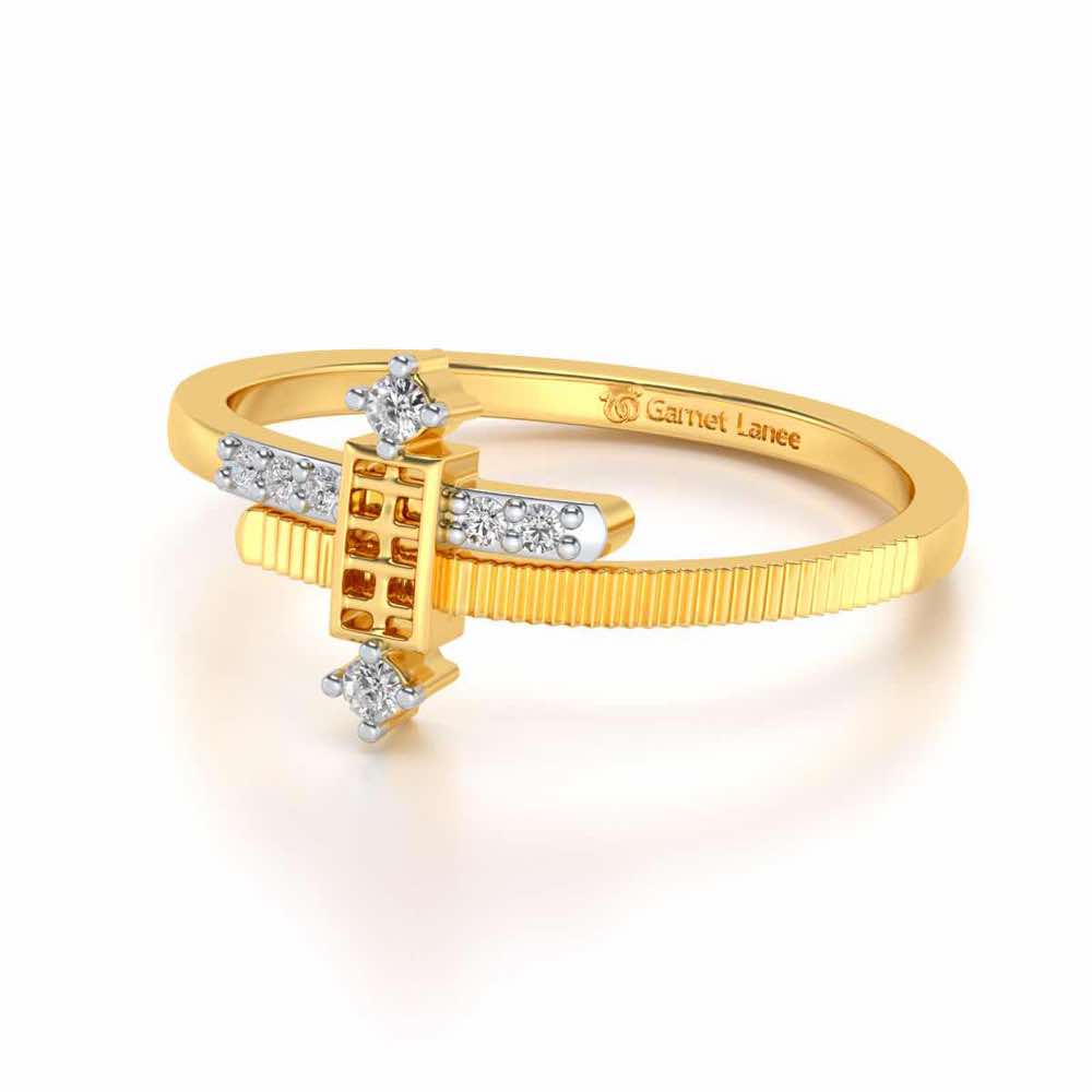 Retro Style Silver Ring - Yellow Gold - Image 2