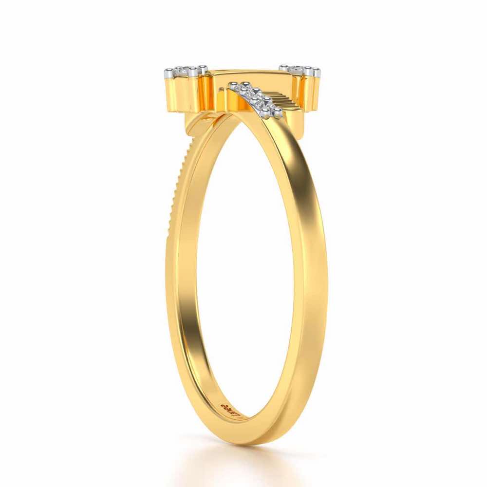 Retro Style Silver Ring - Yellow Gold - Image 3