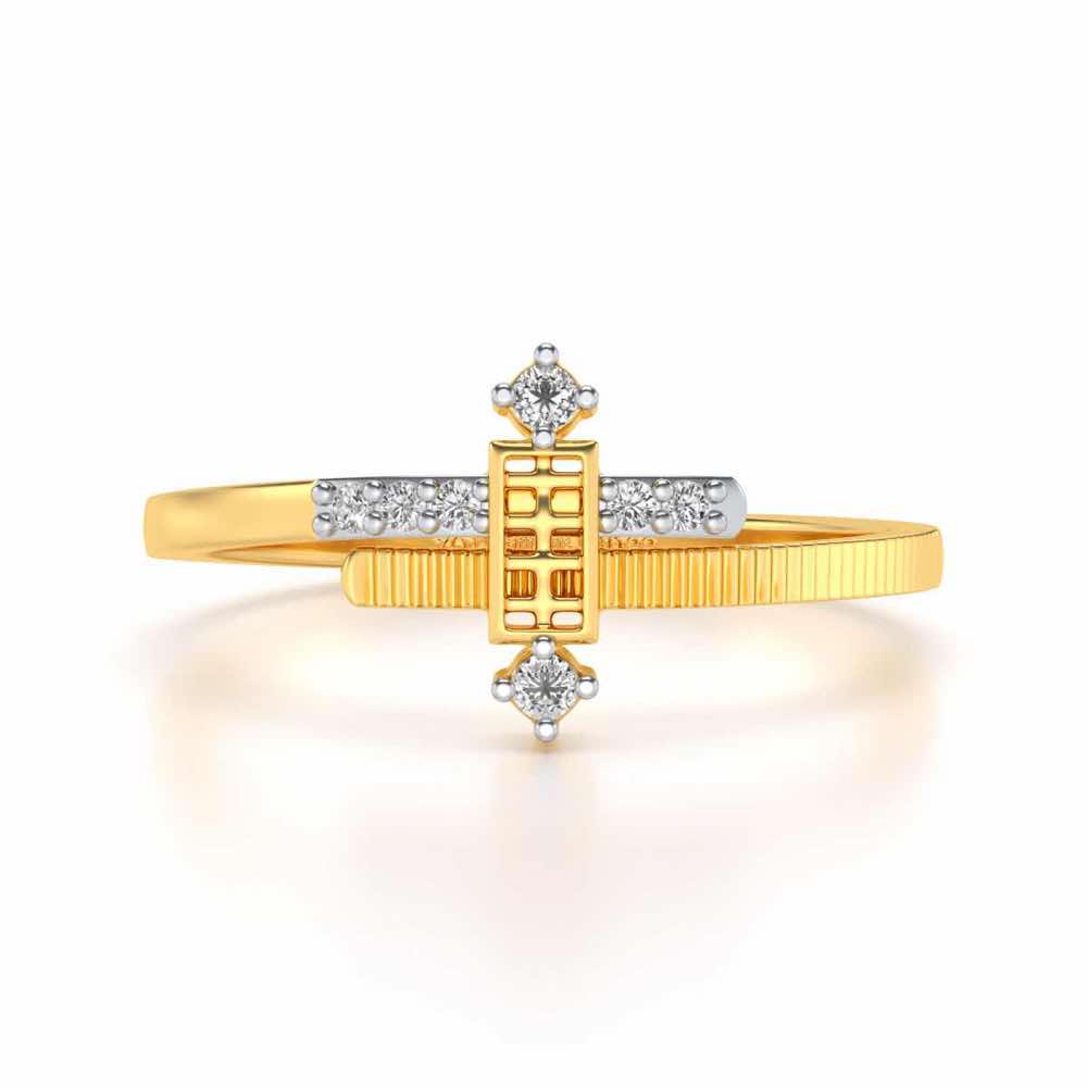 Retro Style Silver Ring - Yellow Gold - Image 4