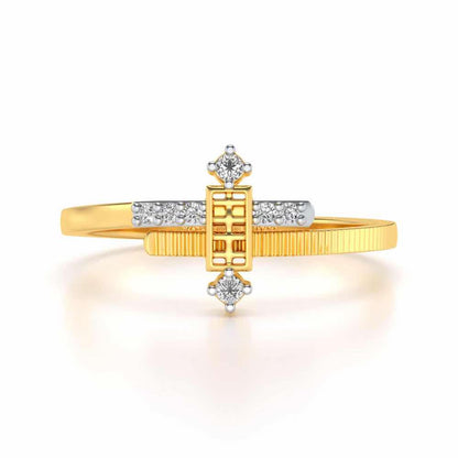 Retro Style Silver Ring - Yellow Gold - Image 4
