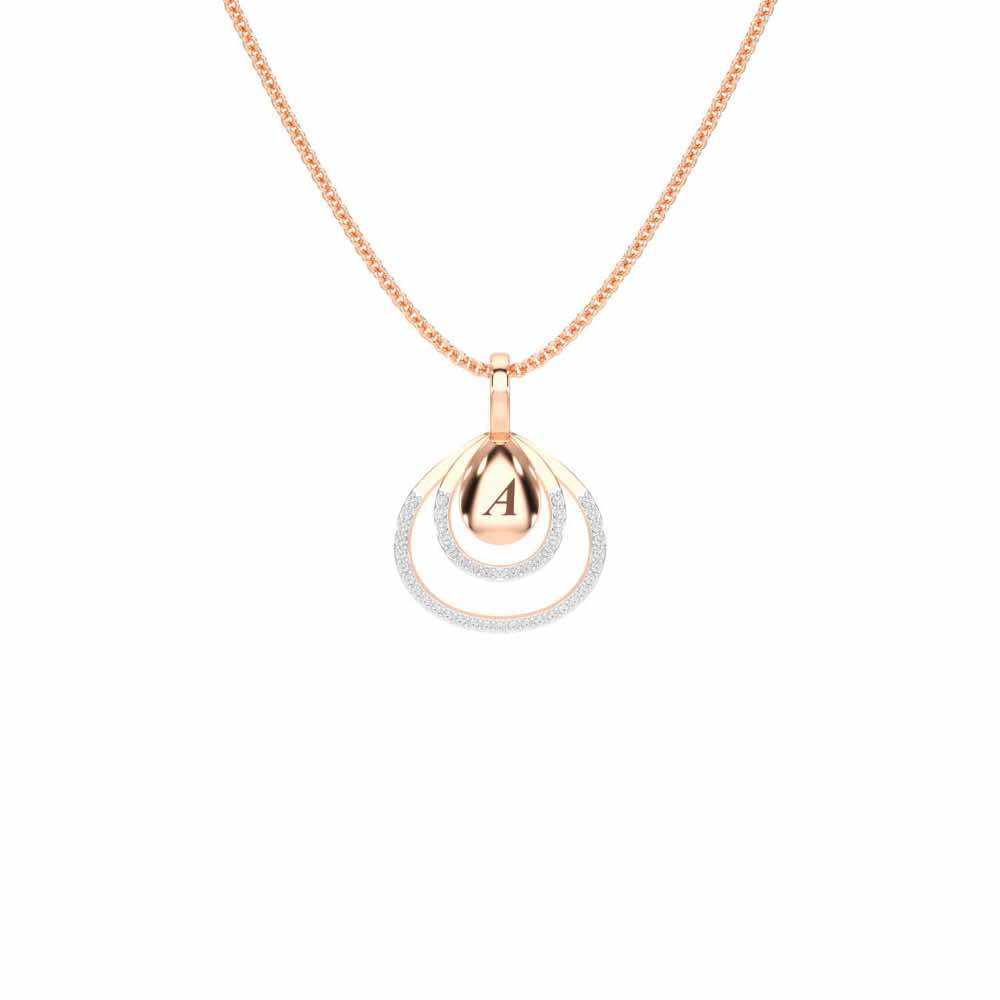 Reverb Shine Silver Pendant - Rose Gold - Image 1