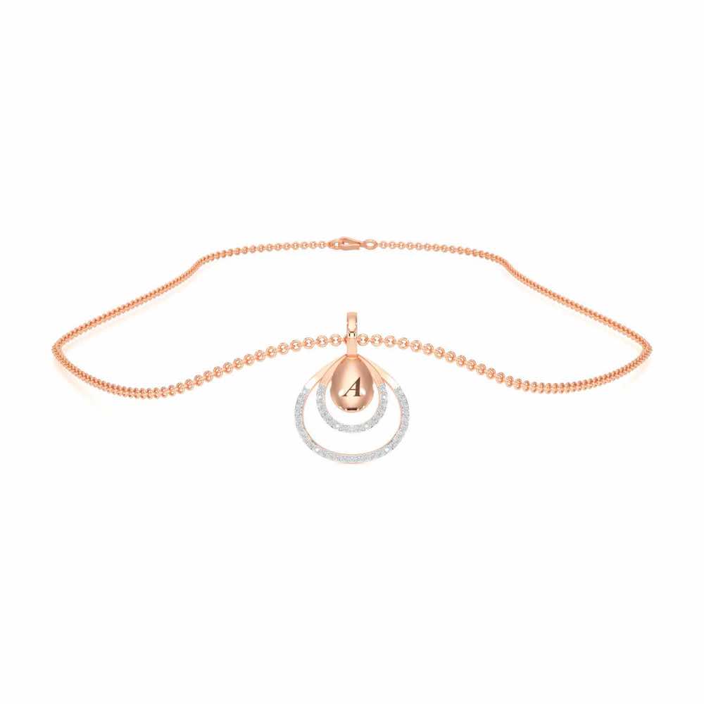 Reverb Shine Silver Pendant - Rose Gold - Image 3