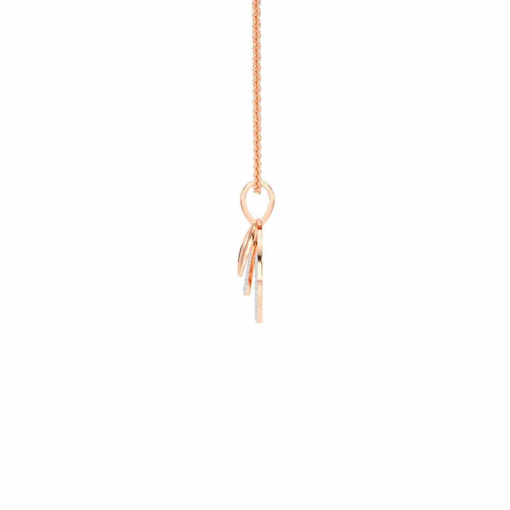 Reverb Shine Silver Pendant - Rose Gold - Image 4