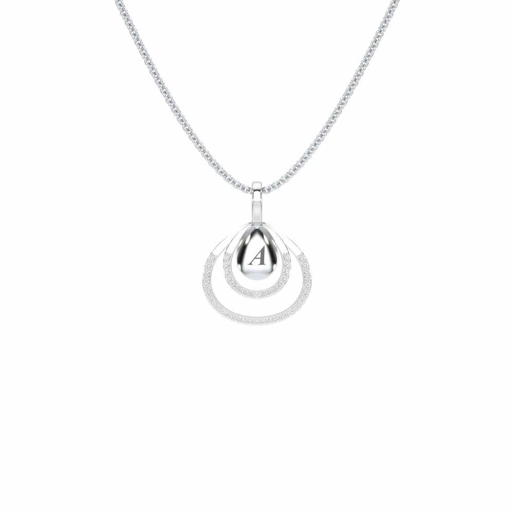 Reverb Shine Silver Pendant - White Gold - Image 1