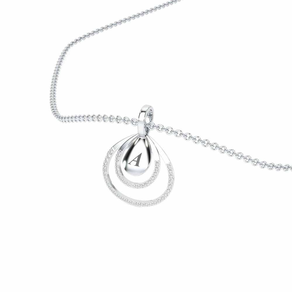 Reverb Shine Silver Pendant - White Gold - Image 2