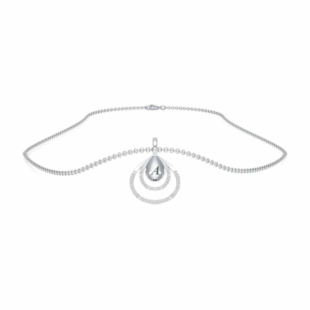 Reverb Shine Silver Pendant - White Gold - Image 3