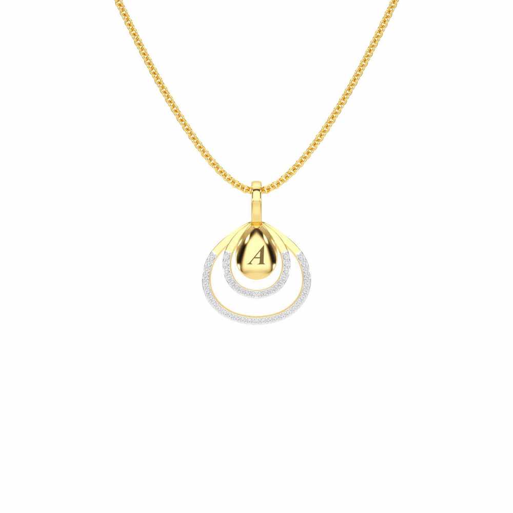 Reverb Shine Silver Pendant - Yellow Gold - Image 1