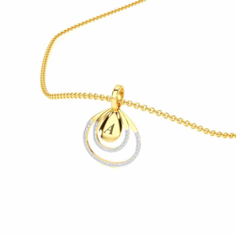 Reverb Shine Silver Pendant - Yellow Gold - Image 2